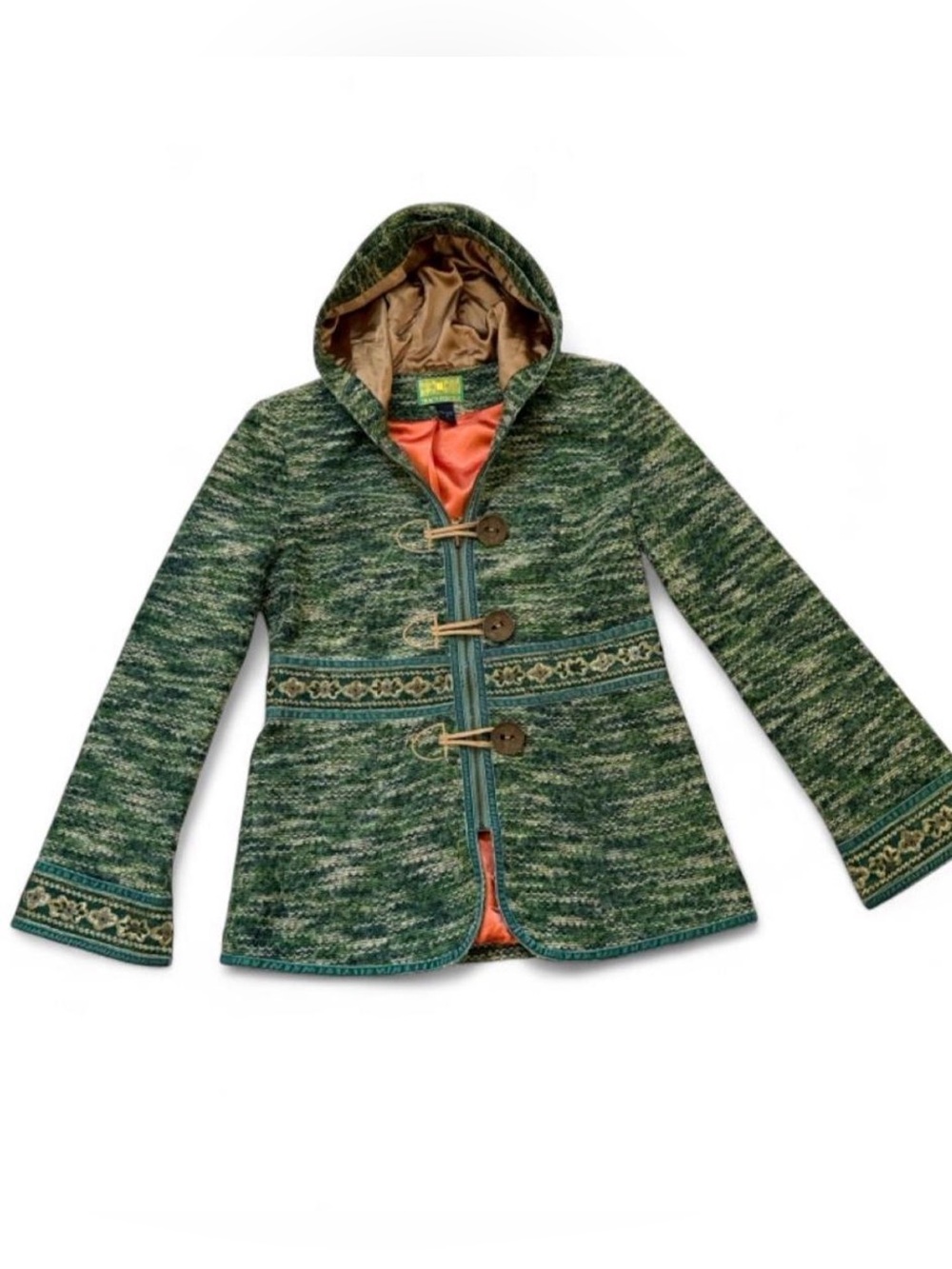 Tracy Porter women’s Green Hooded Toggle Pea Coat